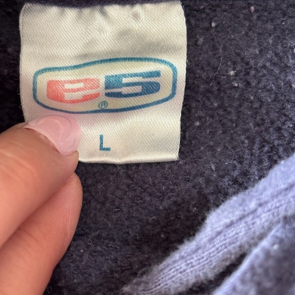 WVU Mountaineers Hoodie Mens L E5 Sportswear Blue Yellow Appliqué Flaws - Picture 3 of 9